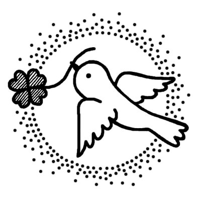 クローバー 愛鳥週間 春の季節 5月の行事 無料 白黒イラスト素材