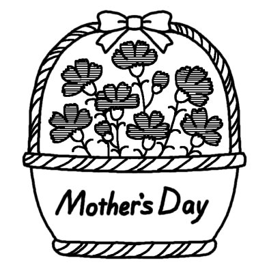 Mother S Day 母の日 春の季節 5月の行事 無料 白黒イラスト素材 母の日の白黒イラスト素材 Naver まとめ