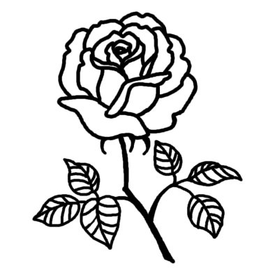 バラ4 バラ 薔薇 花 無料 白黒イラスト素材