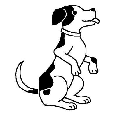 イヌ 犬 4 動物 無料 白黒イラスト素材