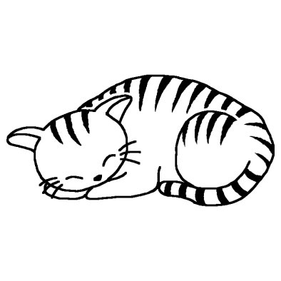 ネコ 猫 1 動物 無料 白黒イラスト素材