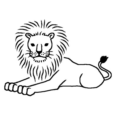 ライオン2 動物 無料 白黒イラスト素材