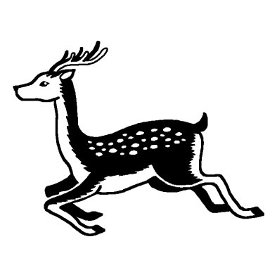 シカ 鹿 動物 無料 白黒イラスト素材