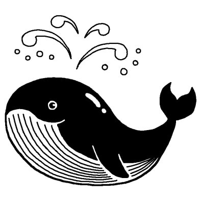 クジラ 動物 無料 白黒イラスト素材