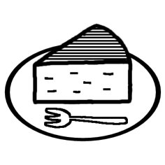 ショートケーキ2 スイーツ 料理 ミニカット 無料 白黒イラスト素材